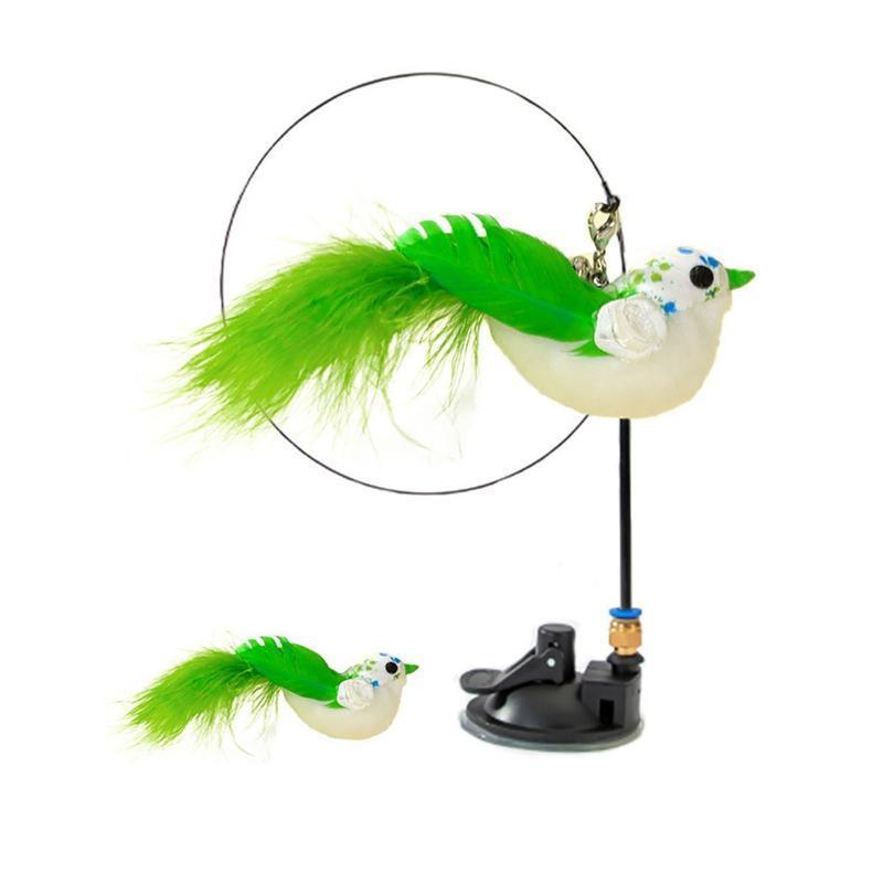 Bird Teaser Wand Cat Toy with Suction Cup