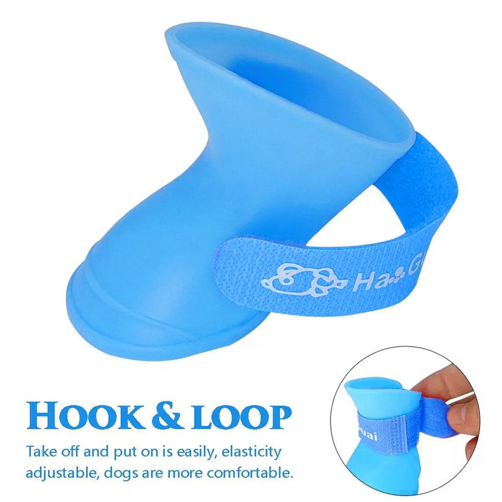 4pcs Cartoon Boots Pet Rain Shoes Waterproof Non-Slip Wear-Resistant Dog Shoes