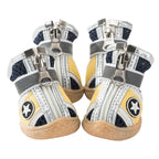 4PCS Breathable Soft Soled Dog Shoes for Small Dogs Four Seasons Pet Footwear