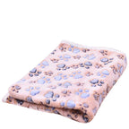 Large Size Pet Mat Paw Print Cat Dog Puppy Fleece Soft Pet Blanket Bed Cushion