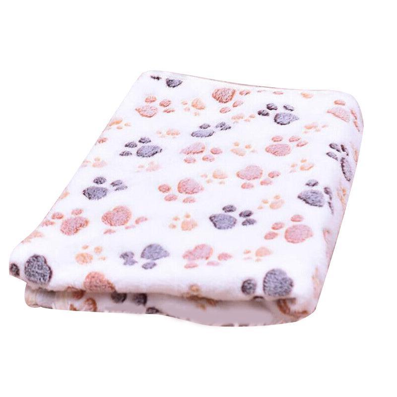 Large Size Pet Mat Paw Print Cat Dog Puppy Fleece Soft Pet Blanket Bed Cushion