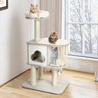 NNECW Modern Cat Tower with Platform Scratching Posts for Kittens and Cats