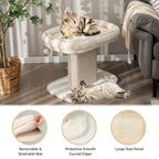 NNECW Modern Cat Tree Tower for Kittens with Large Plush Perch for Indoor Beige-2