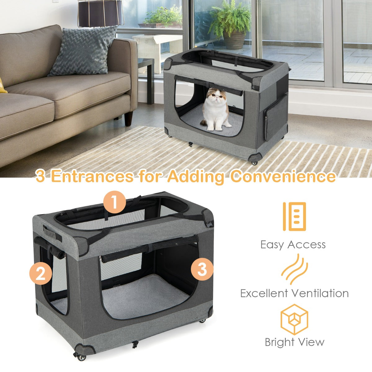 Large Foldable Cat Racing Cage with Shoulder Strap — view 3