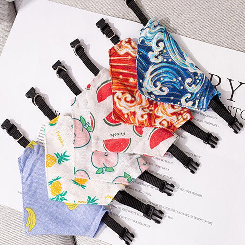 Pet Bandana-Style Collar Saliva Towel Adjustable For Cat Kitten Dog Puppy L Size