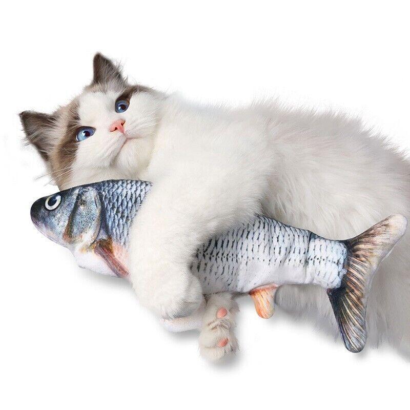 Electric Dancing Fish Kicker Cat Toy Wagging Realistic Moves Usb Rechargeable Au