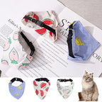 Pet Bandana-Style Collar Saliva Towel Adjustable For Cat Kitten Dog Puppy L Size